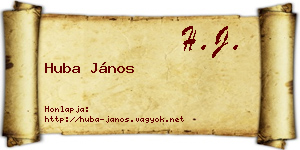 Huba János névjegykártya
