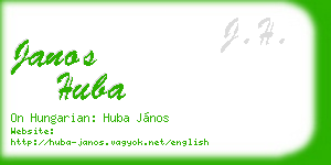 janos huba business card
